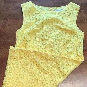 Women’s bright yellow sleeveless LOFT dress/sz 10